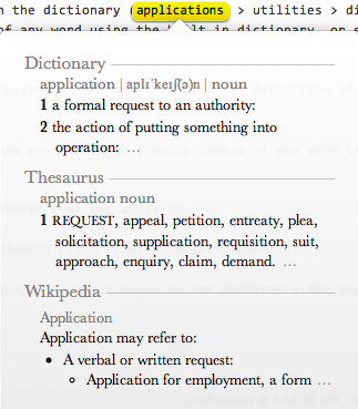 inline dictionary