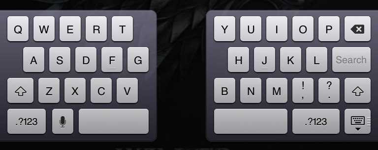 ipad split keyboard
