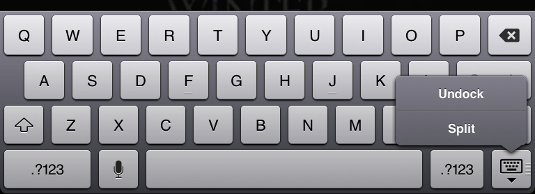 ipad split keyboard
