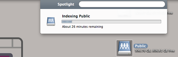 spotlight error unknown indexing state