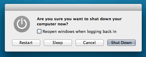 shut down mac shortcut