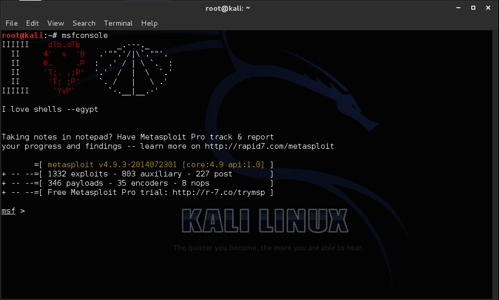 Как установить metasploit в kali linux