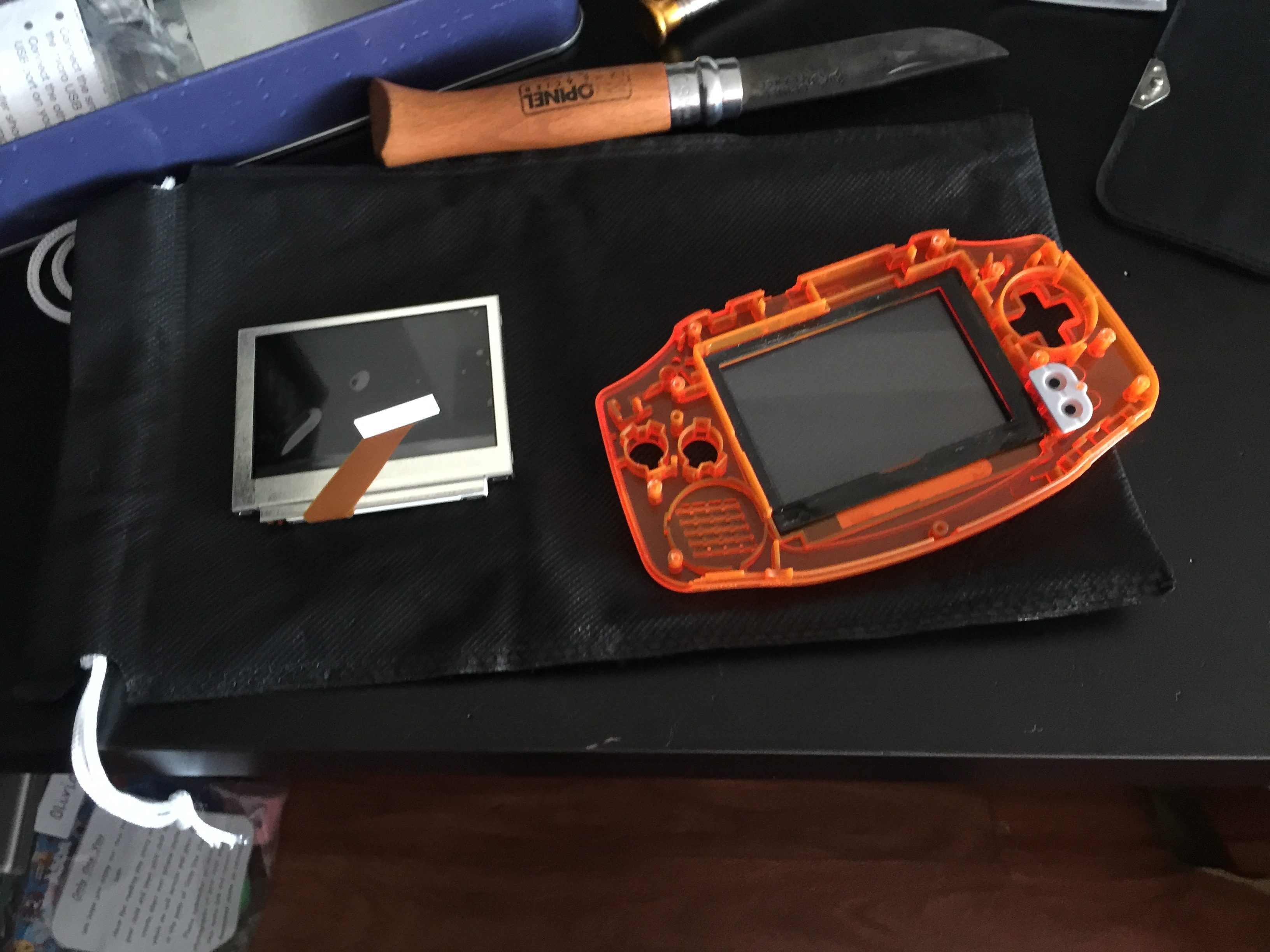 modified gba with backlit screen mod