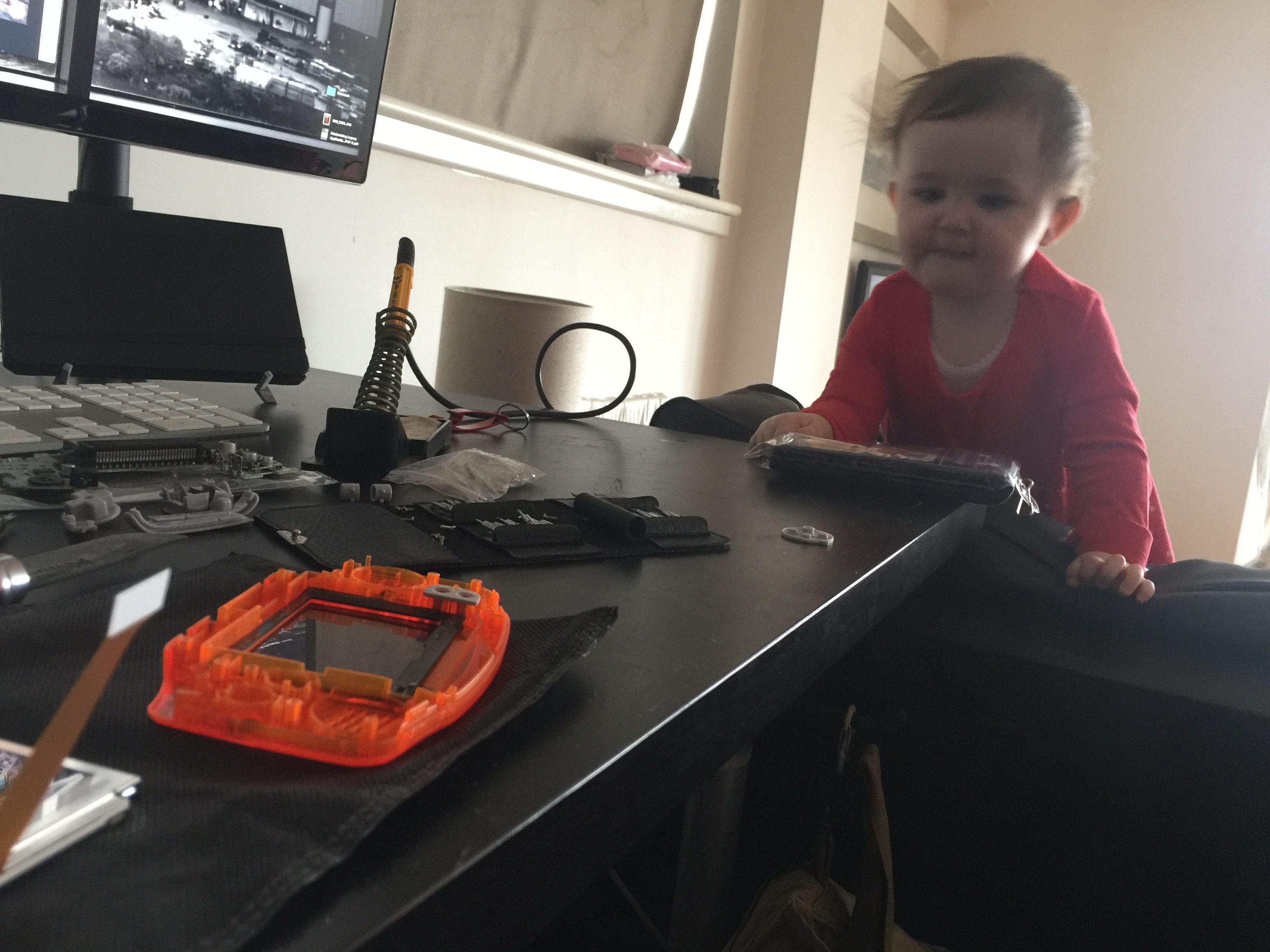 modified gba with backlit screen mod