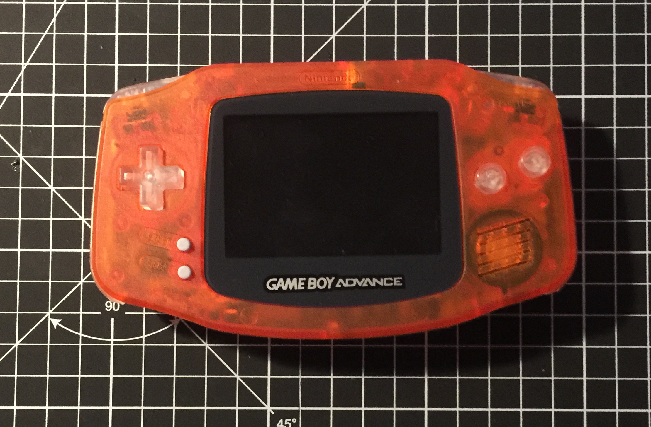 modified gba with backlit screen mod