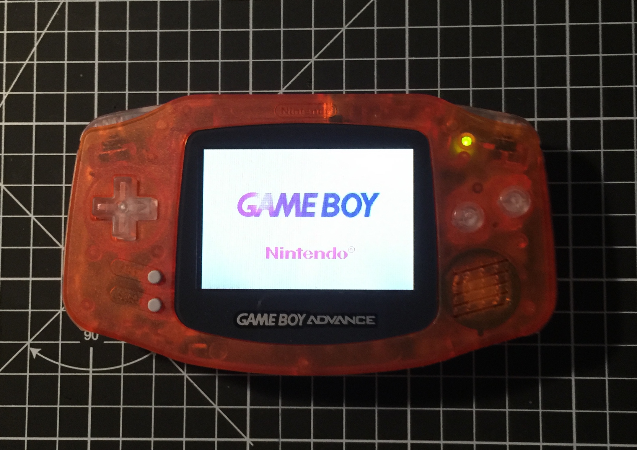 modified gba with backlit screen mod