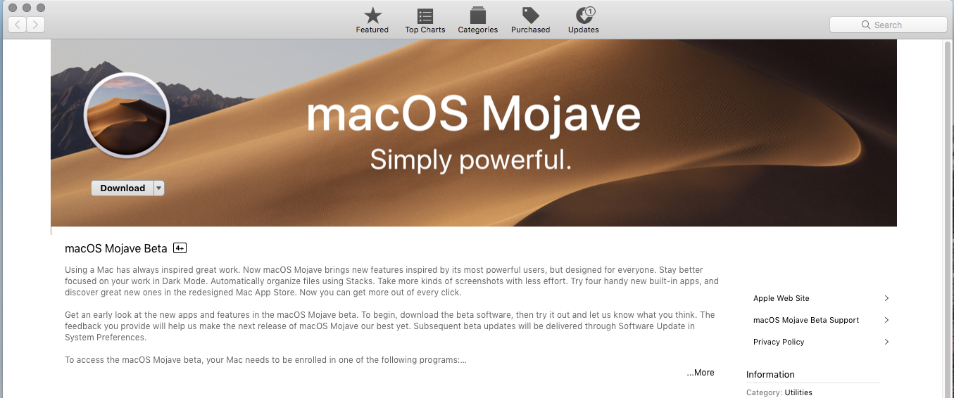 osx mojave beta