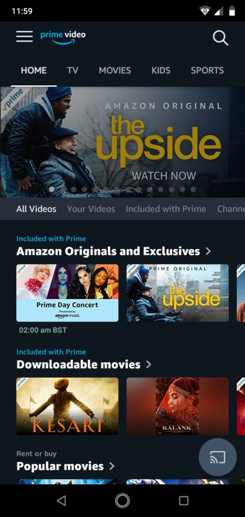 amazon prime video chromecast