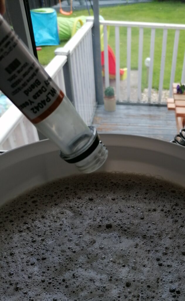 Wort going into fermenter