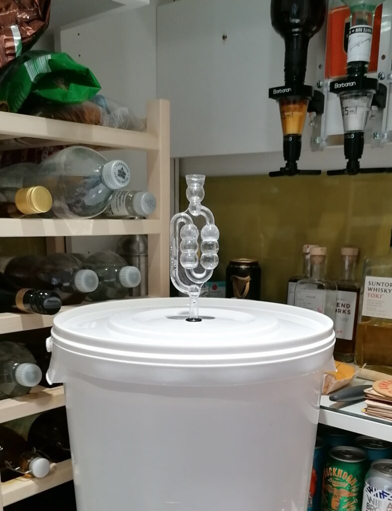 Fermenter sealed with airlock