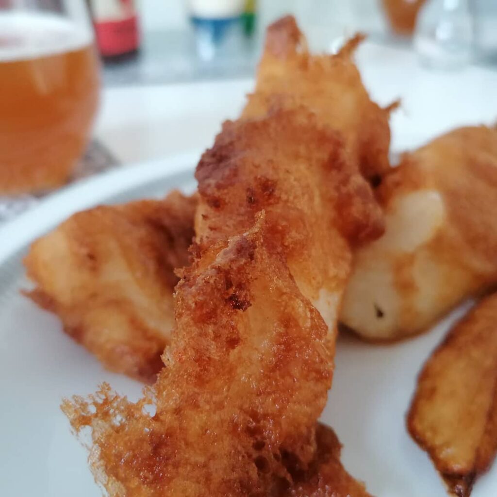 Beer battered haddock and chips