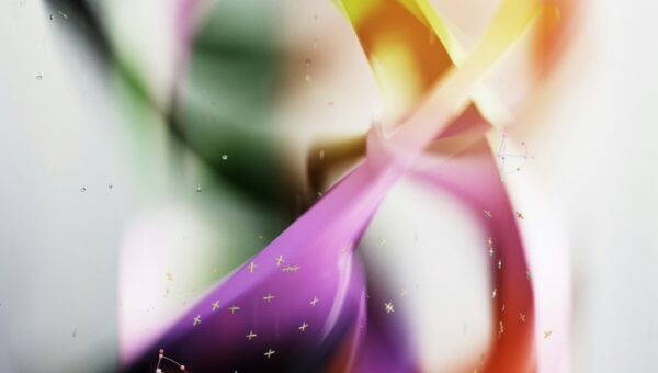 a blurry photograph of a colorful object