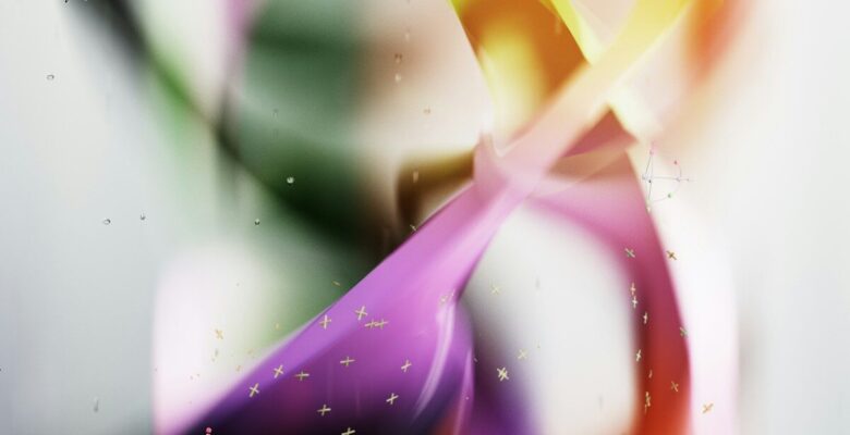 a blurry photograph of a colorful object